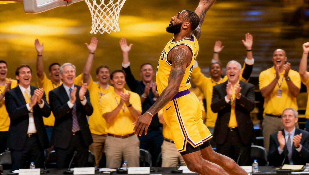 NBA全明星扣篮大赛精彩集锦封面，球员腾空跃起完成高难度扣篮动作，评委席集体起立鼓掌
